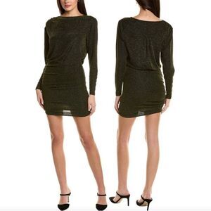 NEW Ramy Brook Sariyah Metallic Mini Dress in Black and Gold Size Medium